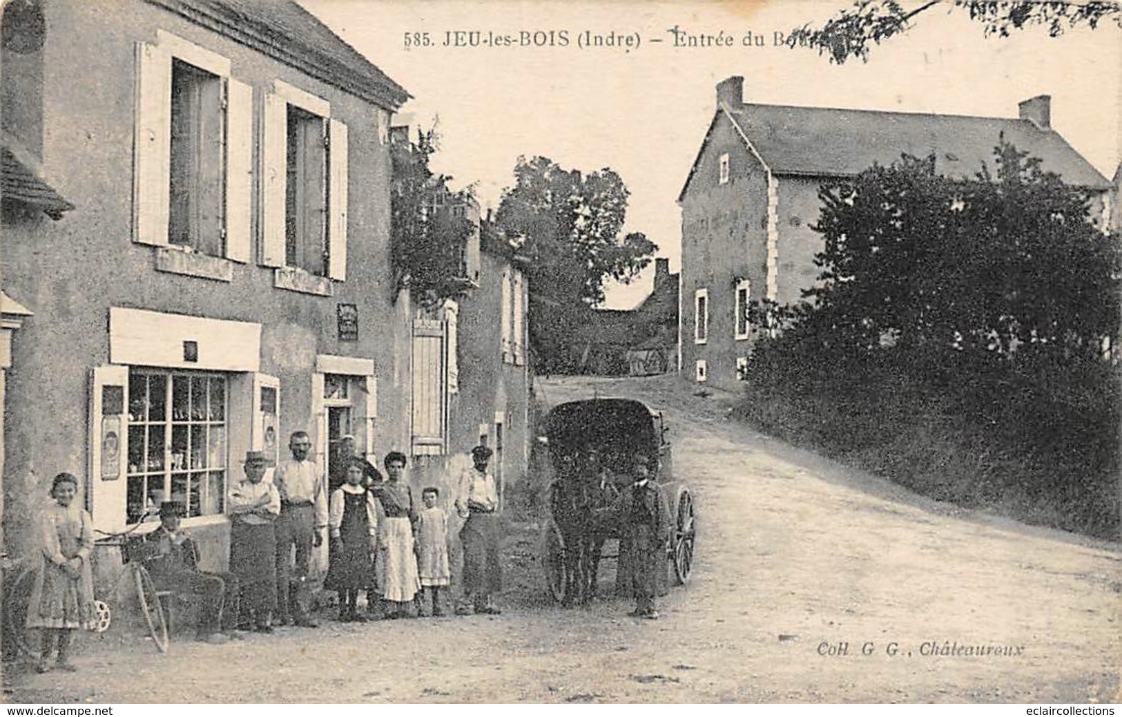 Jeu Les Bois             36         Entrée Du Bourg  Épicerie . Attelage   (voir Scan) - Other & Unclassified