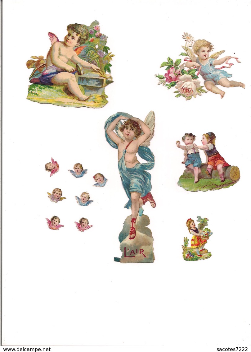 LOT 12 DECOUPIS GAUFFRES  ANGES BEBES ENFANTS - - Angels