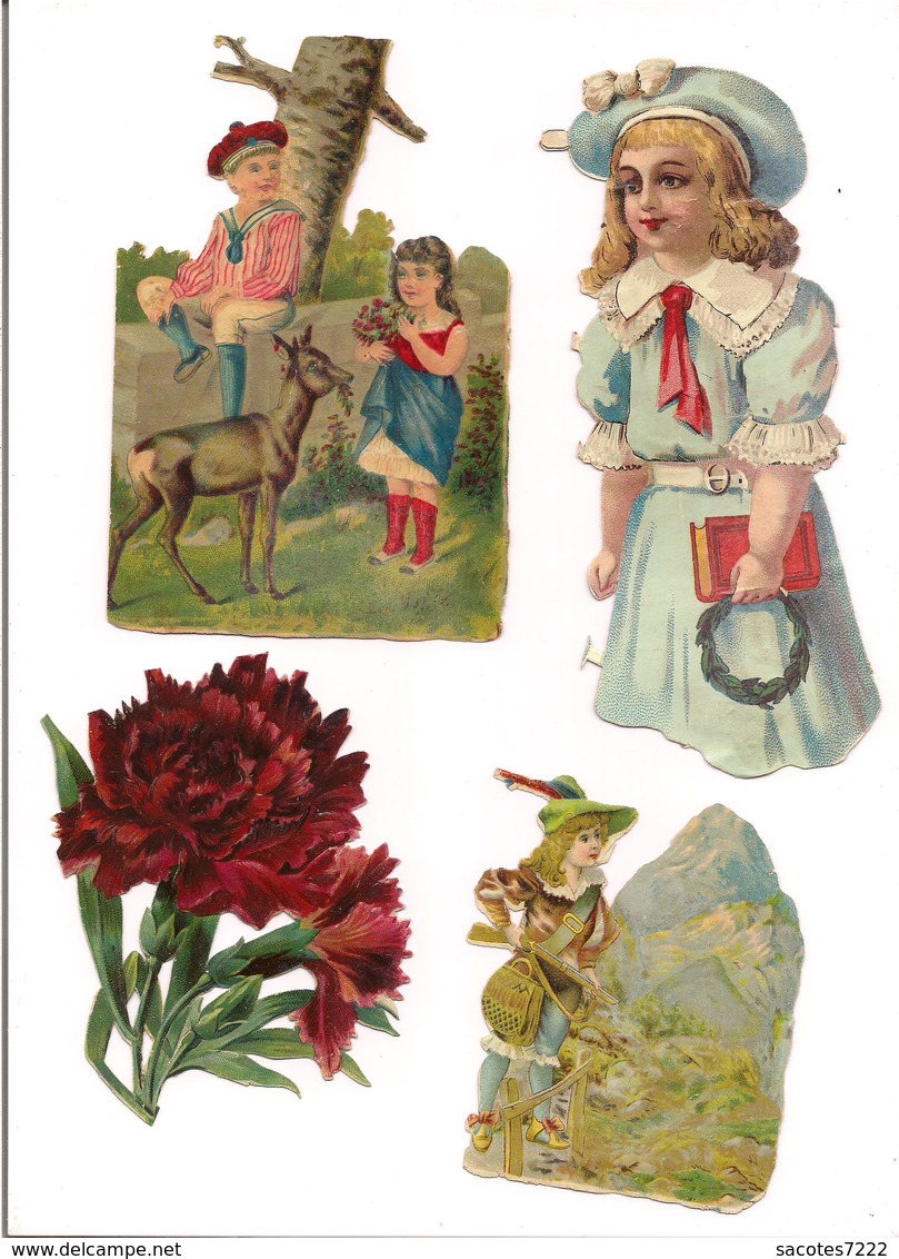 LOT 9  DECOUPIS GAUFFRES  ENFANTS FLEURS FRUITS - Enfants