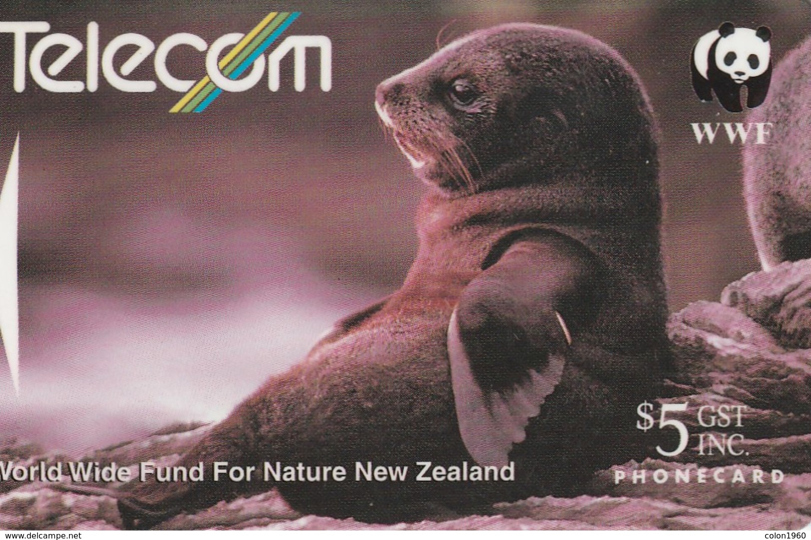 NUEVA ZELANDA. G-062A. FAUNA, WWF. Fur Seal (Reverse A). "Telecom Corporation Of New Zealan. (037) - Otros & Sin Clasificación