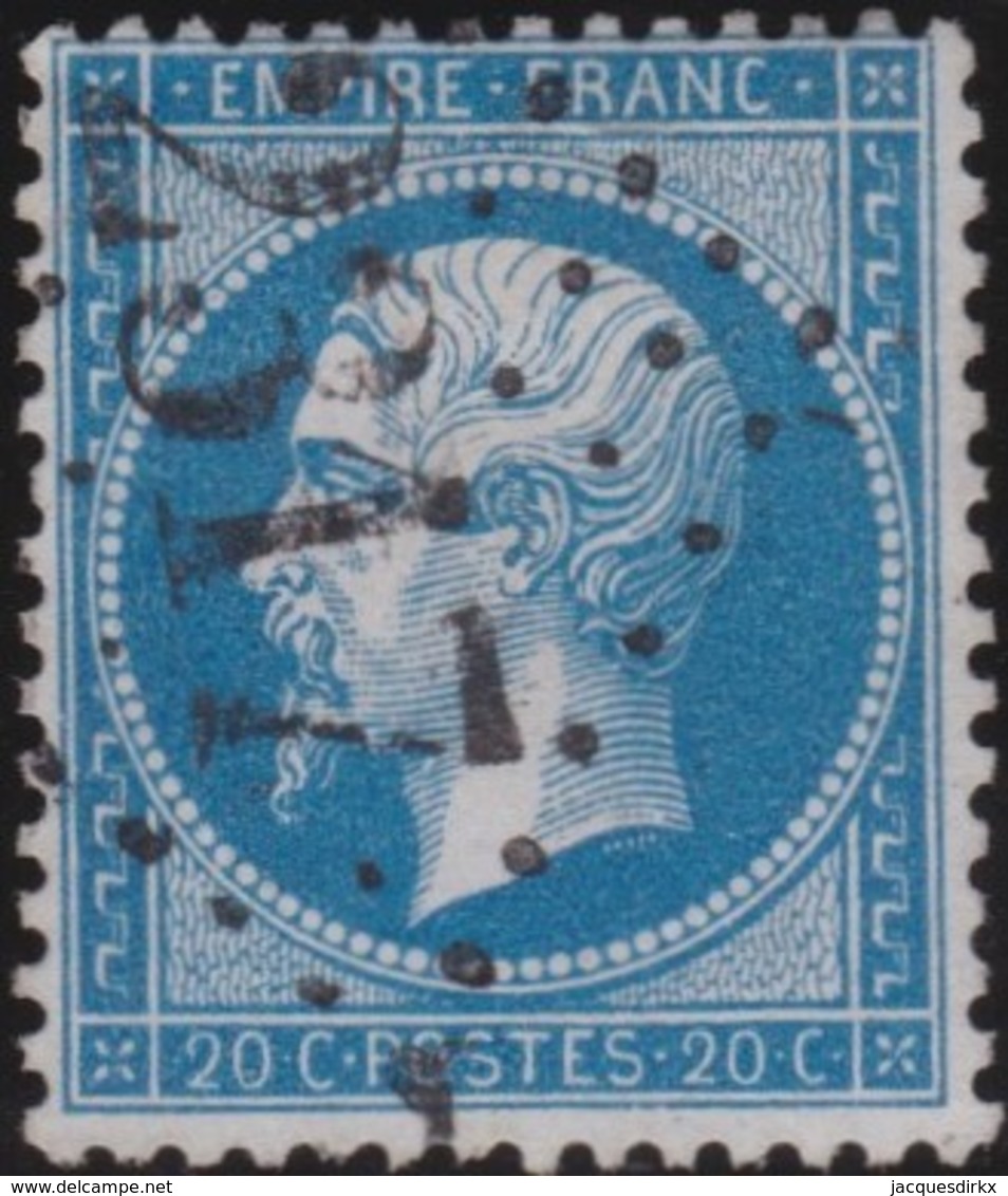 France   .    Yvert  .       22a        .     O     .    Oblitéré   .   /   .     Cancelled - 1862 Napoleone III