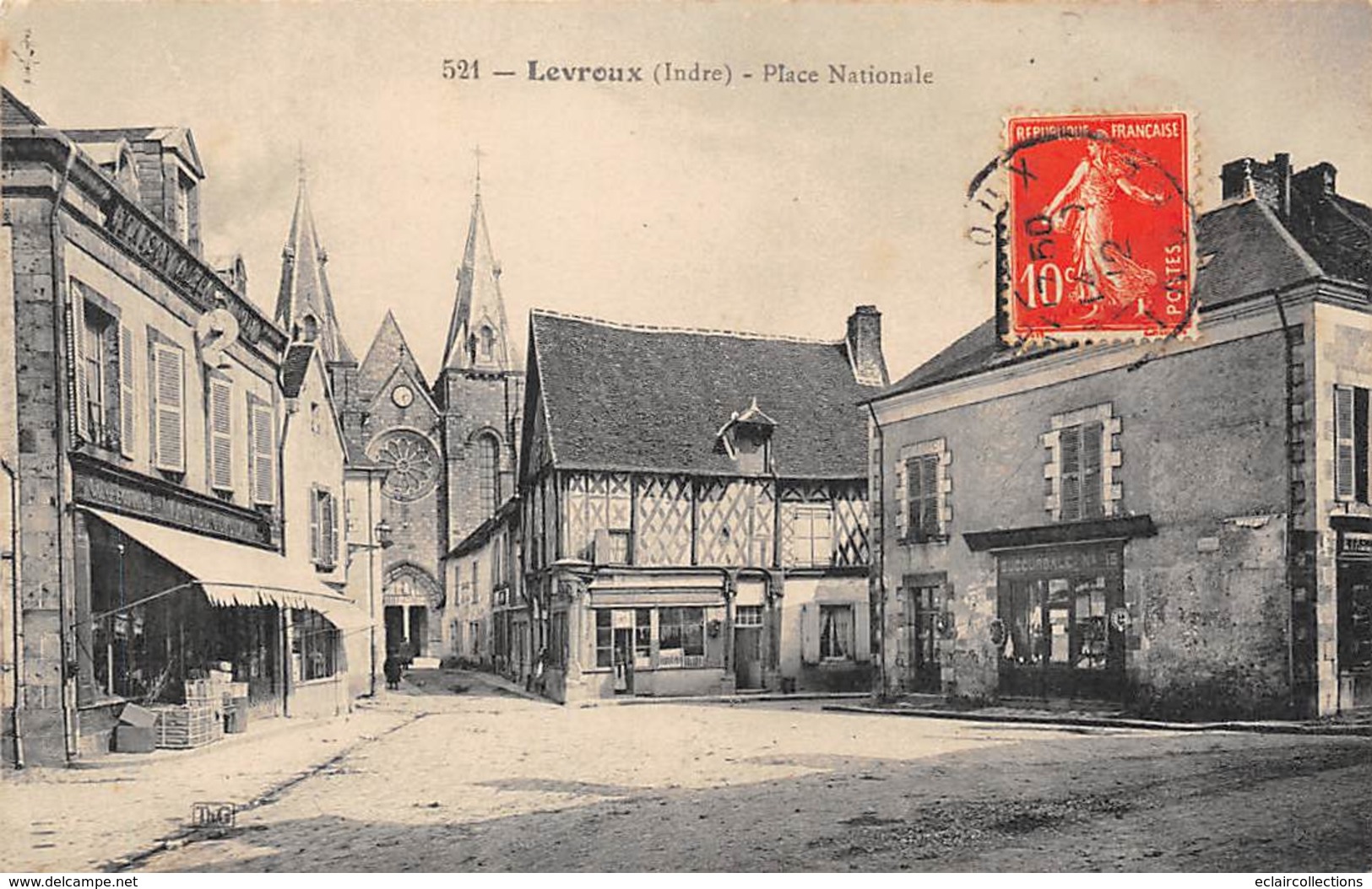 Levroux             36        Place Nationale. Commerces     (voir Scan) - Sonstige & Ohne Zuordnung