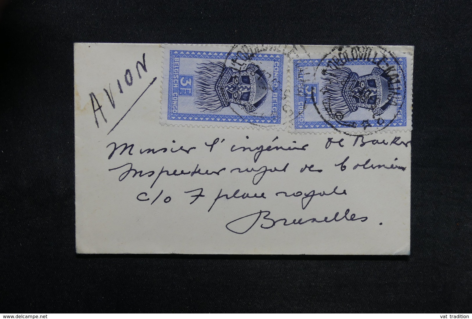 CONGO BELGE - Petite Enveloppe De Leopoldville Pour Bruxelles Par Avion En 1949 - L 30975 - Covers & Documents