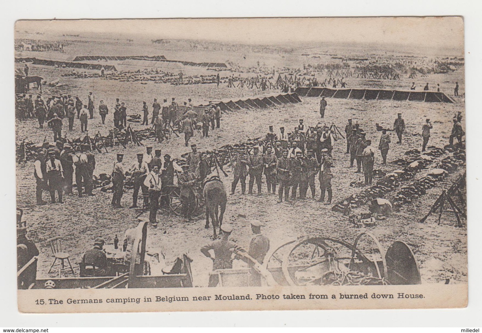 BO014 - MOULAND - The Germans Camping In Belgium Near Mouland - Photo Taken From A Burned Down House - Fourons - Voeren