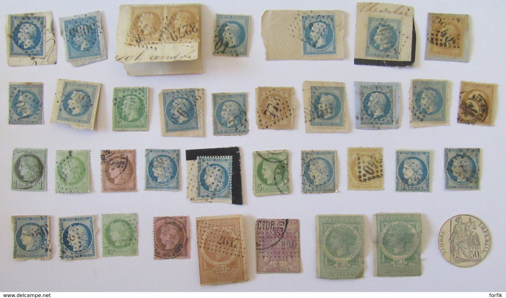 France - Période Classique - Lot De Timbres Cérès Et Napoléon Oblitérés Pour étude + Qqles Fiscaux - Collections