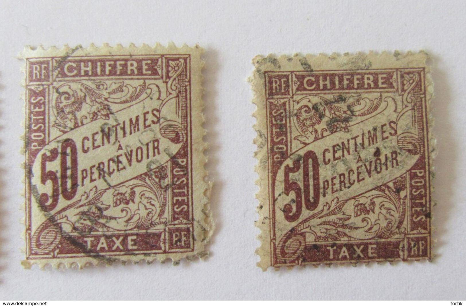 France - Période Classique et semi-moderne - Lot de timbres dont Sage, Merson, Croix-Rouge YT n°156 + taxe - Oblitérés