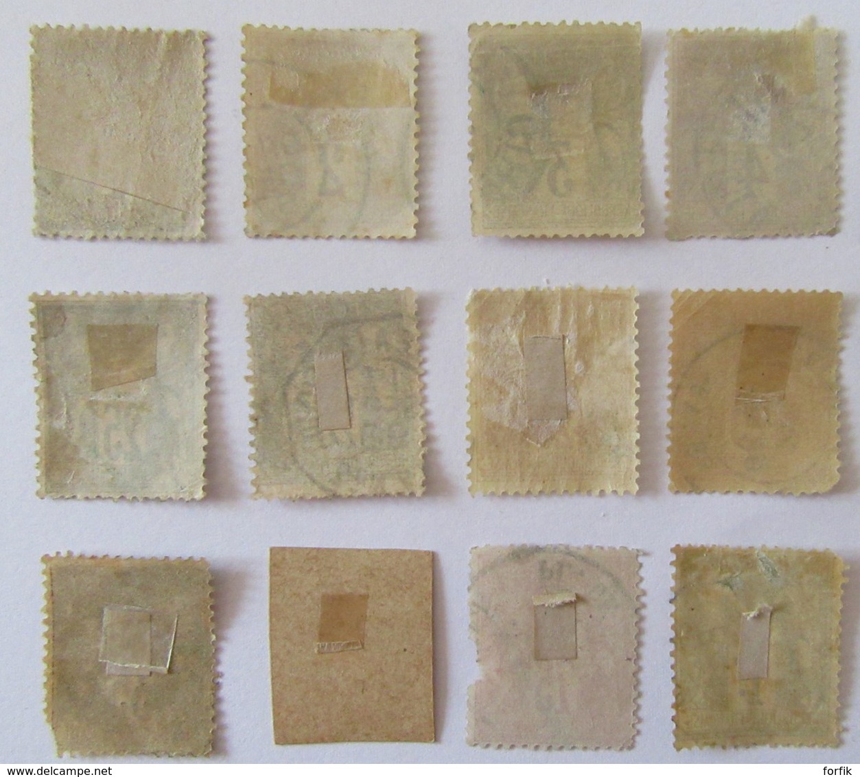 France - Période Classique et semi-moderne - Lot de timbres dont Sage, Merson, Croix-Rouge YT n°156 + taxe - Oblitérés