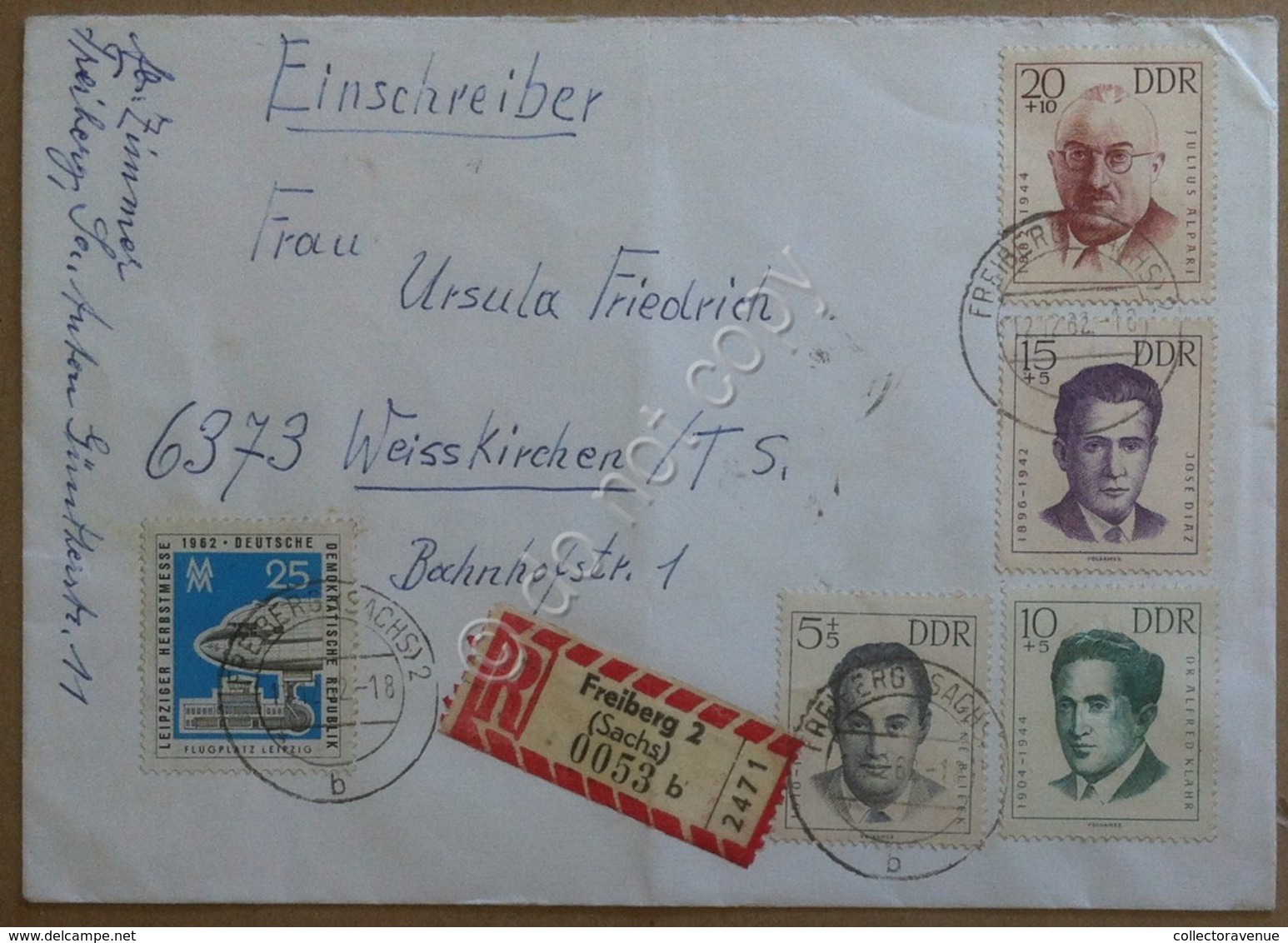 Storia Postale - DDR Germania Est 1962 - Raccomandata Interessante Affrancatura - Sin Clasificación