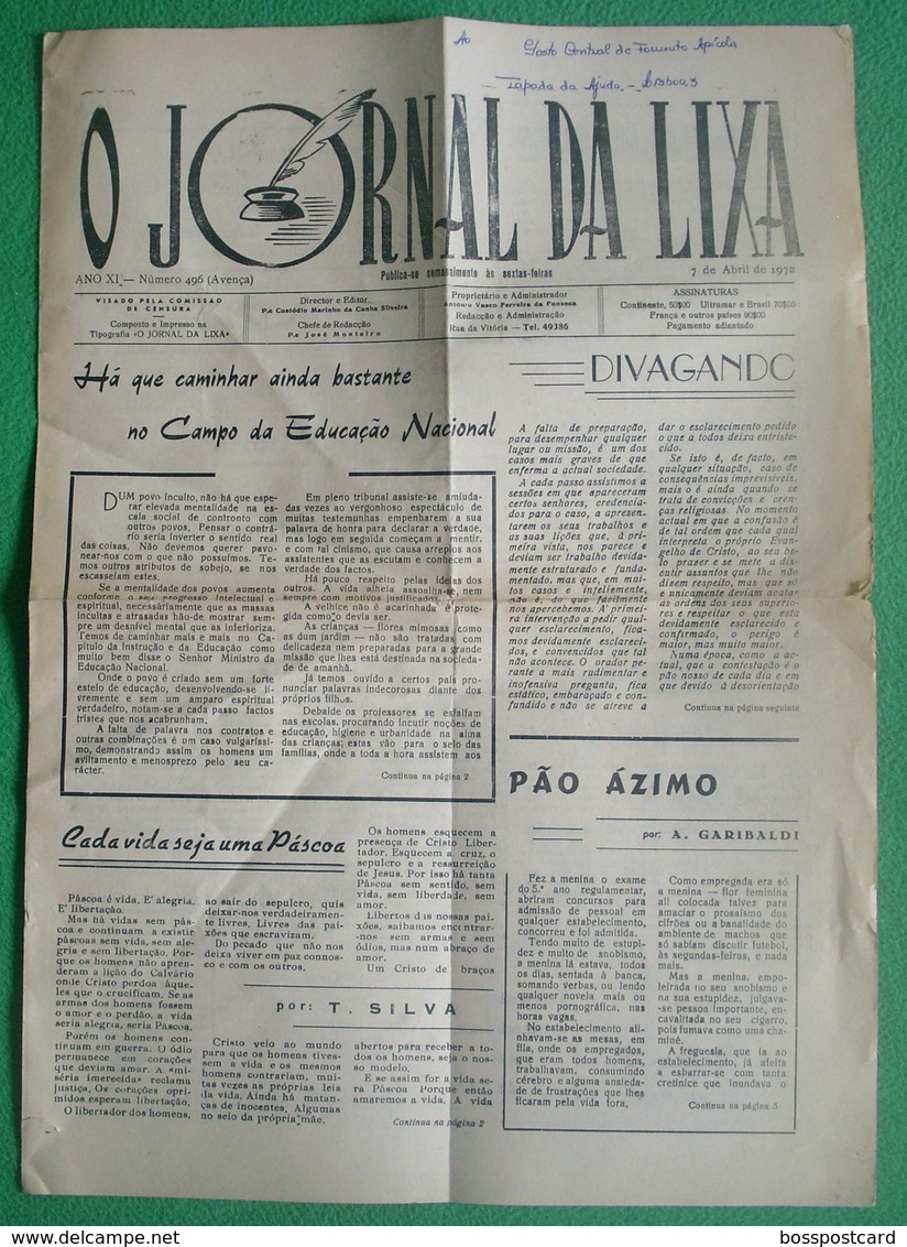 Lixa - O Jornal Da Lixa Nº 496 De 7 De Abril De 1972. Felgueiras. - Allgemeine Literatur