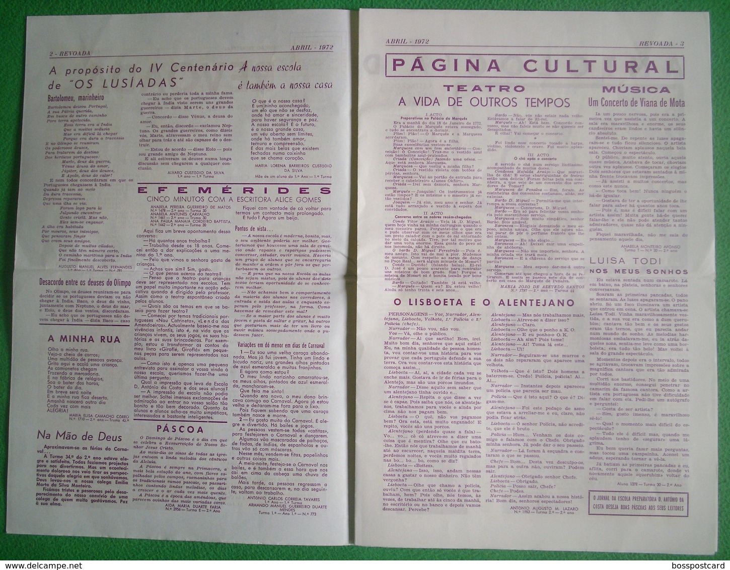 Almada - Jornal A Revoada Nº 9 De Abril De 1972 Da Escola Preparatória De D. António Da Costa - Allgemeine Literatur