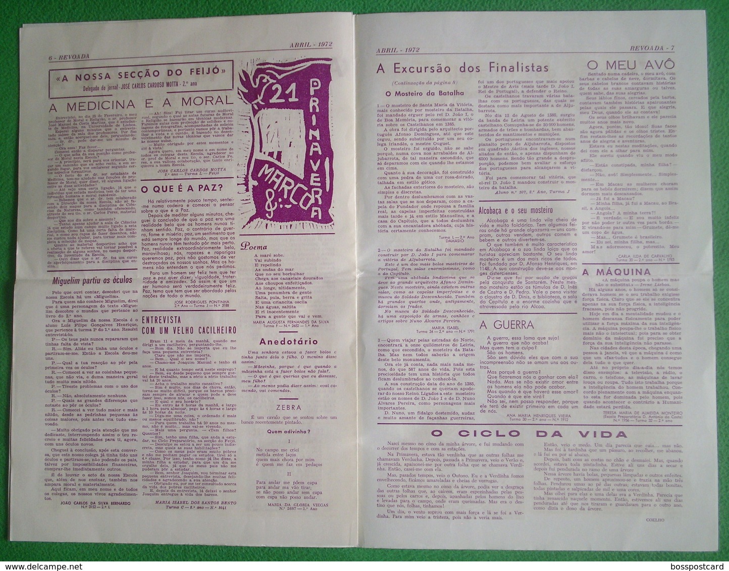 Almada - Jornal A Revoada Nº 9 De Abril De 1972 Da Escola Preparatória De D. António Da Costa - General Issues