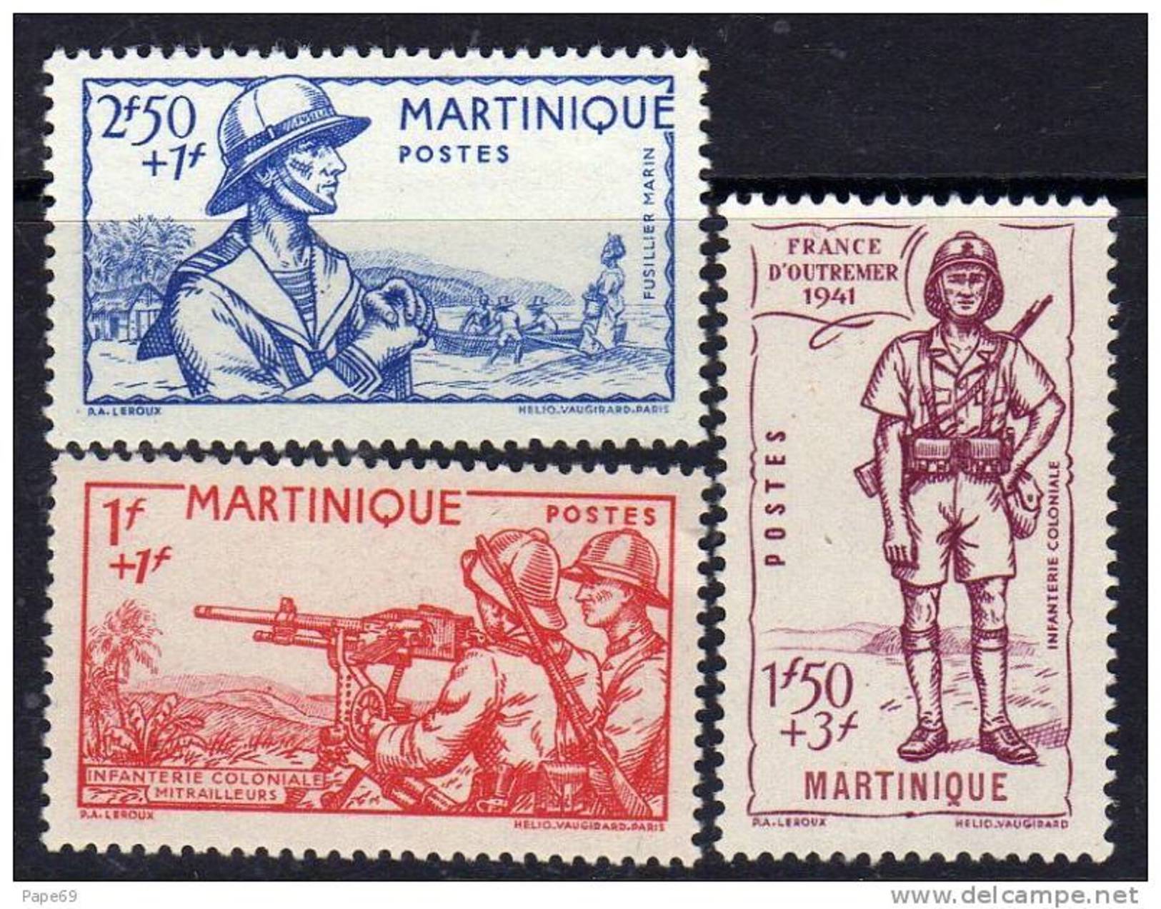 Martinique N° 186 / 88 XX  Défense De L'Empire Les 3 Valeurs Sans Charnière TB - Nuovi