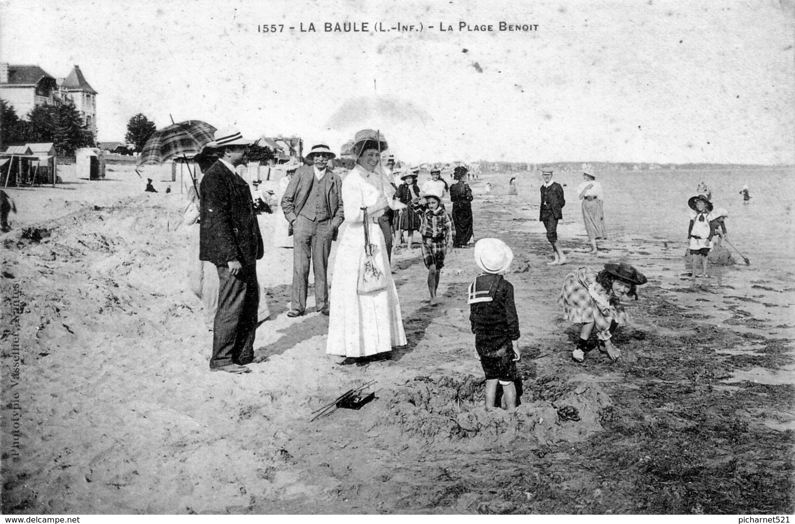 CPA De La Baule (Loire Atl.) - La Plage Benoit. Edition Vasselier, N° 1557. Circulée En 1918. Bon état. - La Baule-Escoublac