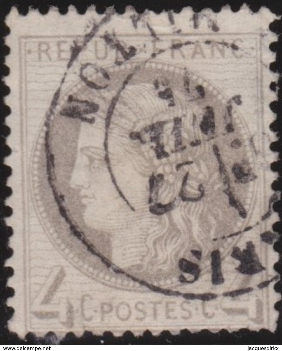 France   .    Yvert  .       52    .     O     .    Oblitéré   .   /   .     Cancelled - 1876-1878 Sage (Type I)