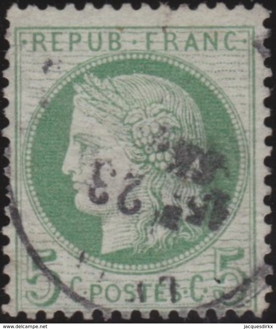 France   .    Yvert  .       53    .     O     .    Oblitéré   .   /   .     Cancelled - 1876-1878 Sage (Type I)