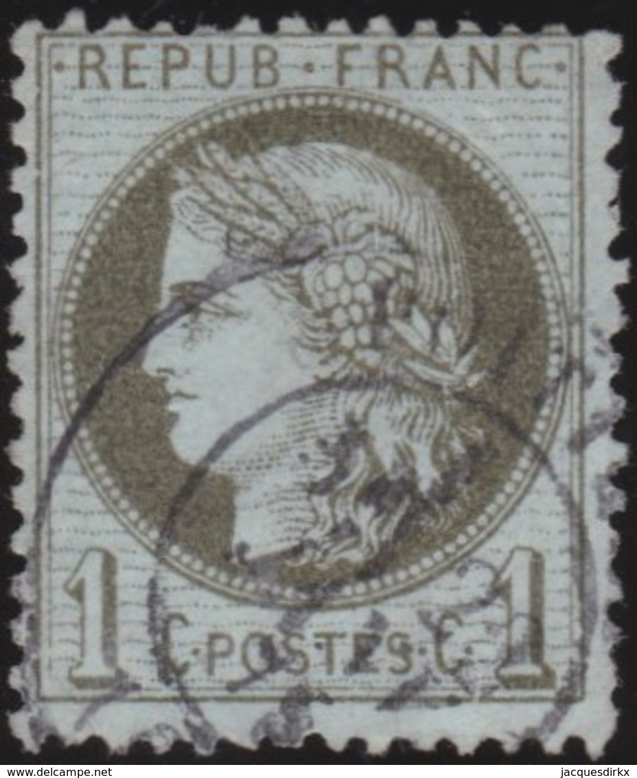 France   .    Yvert  .       50a    .     O     .    Oblitéré   .   /   .     Cancelled - 1876-1878 Sage (Type I)