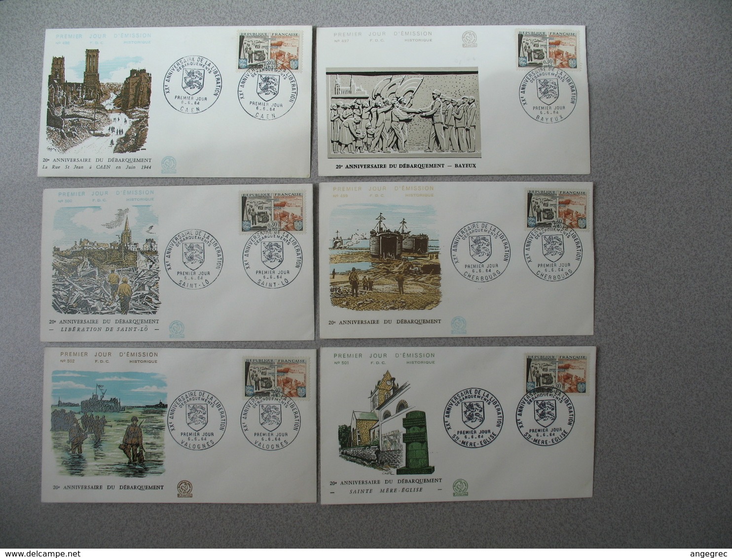 ​​​​​​​FDC 1964 France N° 1409 Débarquement De Normandie Et De Provence Cachet  XX è Anniversaire De La Libération Paris - 1960-1969