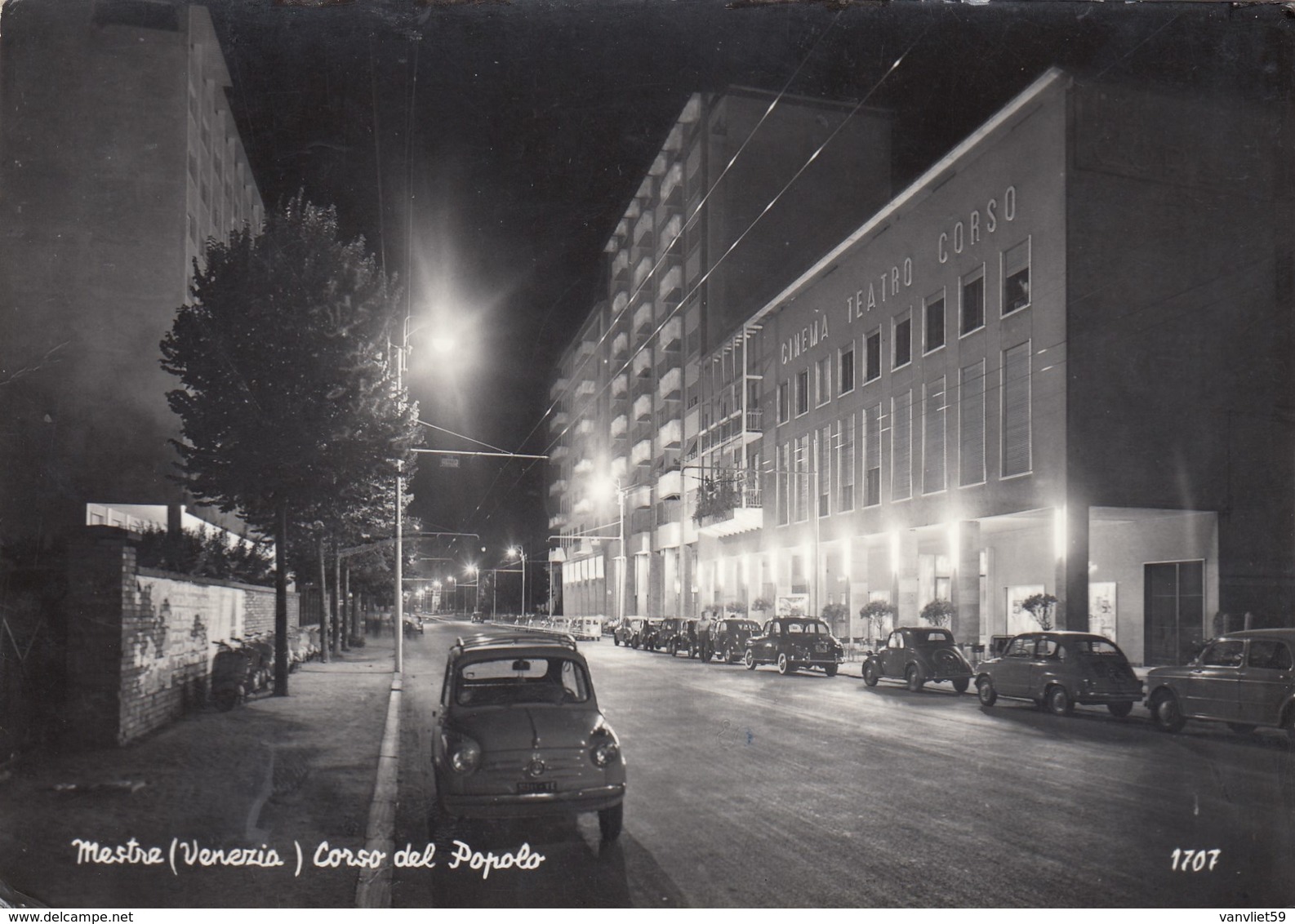 MESTRE-VENEZIA-CORSO DEL POPOLO- CARTOLINA VERA FOTOGRAFIA VIAGGIATA IL 13-5-1961 - Venezia (Venice)