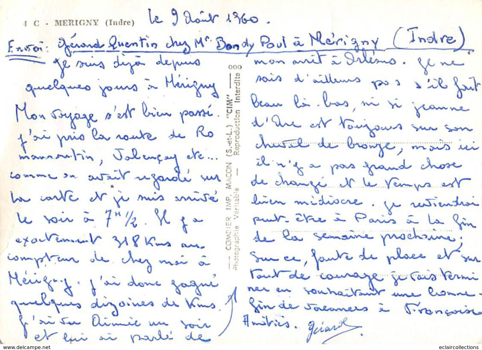 Mérigny        36      Dans Une Carte 9 Mini-vues  . Année  1960         (voir Scan) - Sonstige & Ohne Zuordnung