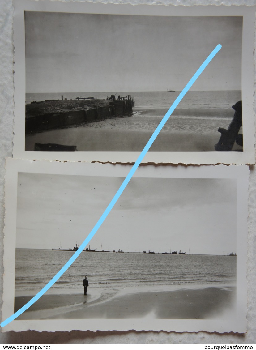 Photo PORT EN BESSIN Port Artificiel Vierville Omaha Beach Normandie Panneau Indicateur 1949 - Guerre, Militaire