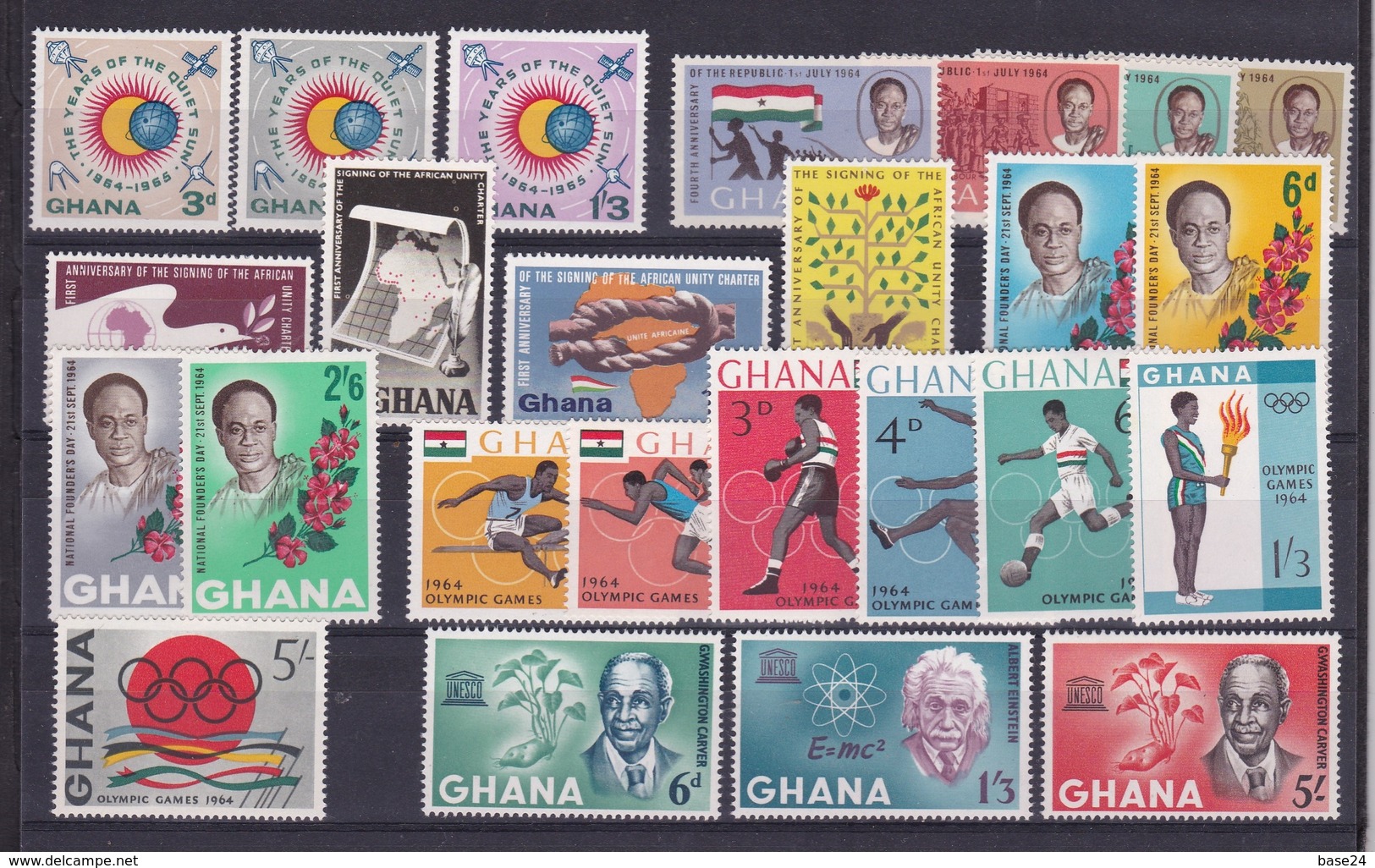 1964 Ghana ANNATA  YEAR 6 Serie Con 25v. (156/180) MNH** - Ghana (1957-...)