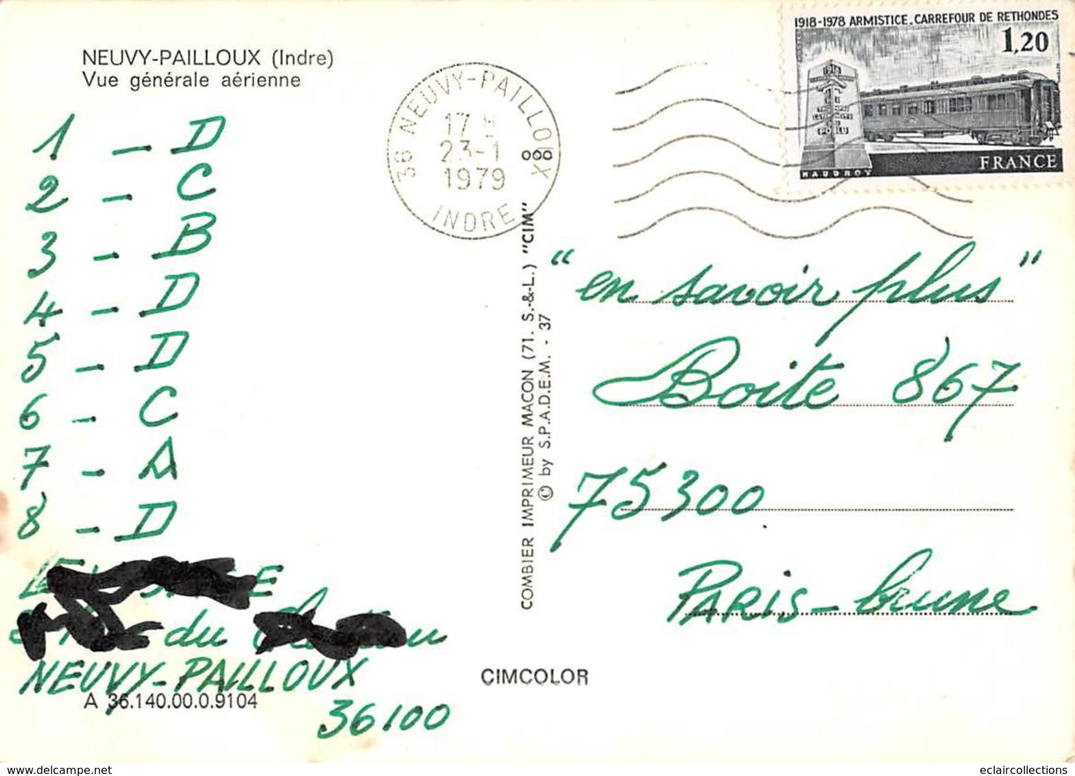 Neuvy Pailloux        36     Vue Générale Aérienne  1979-  10x15            (voir Scan) - Autres & Non Classés