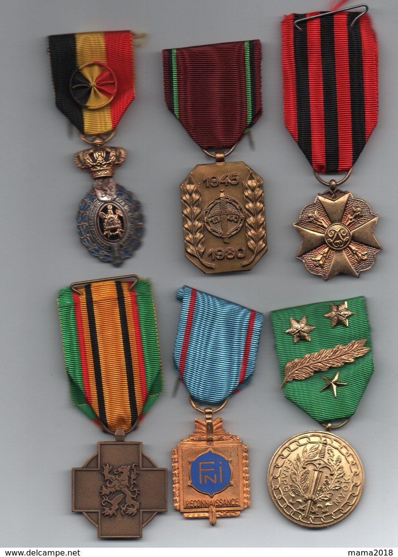 Lot 6 Médailles Militaires Belges - Belgium