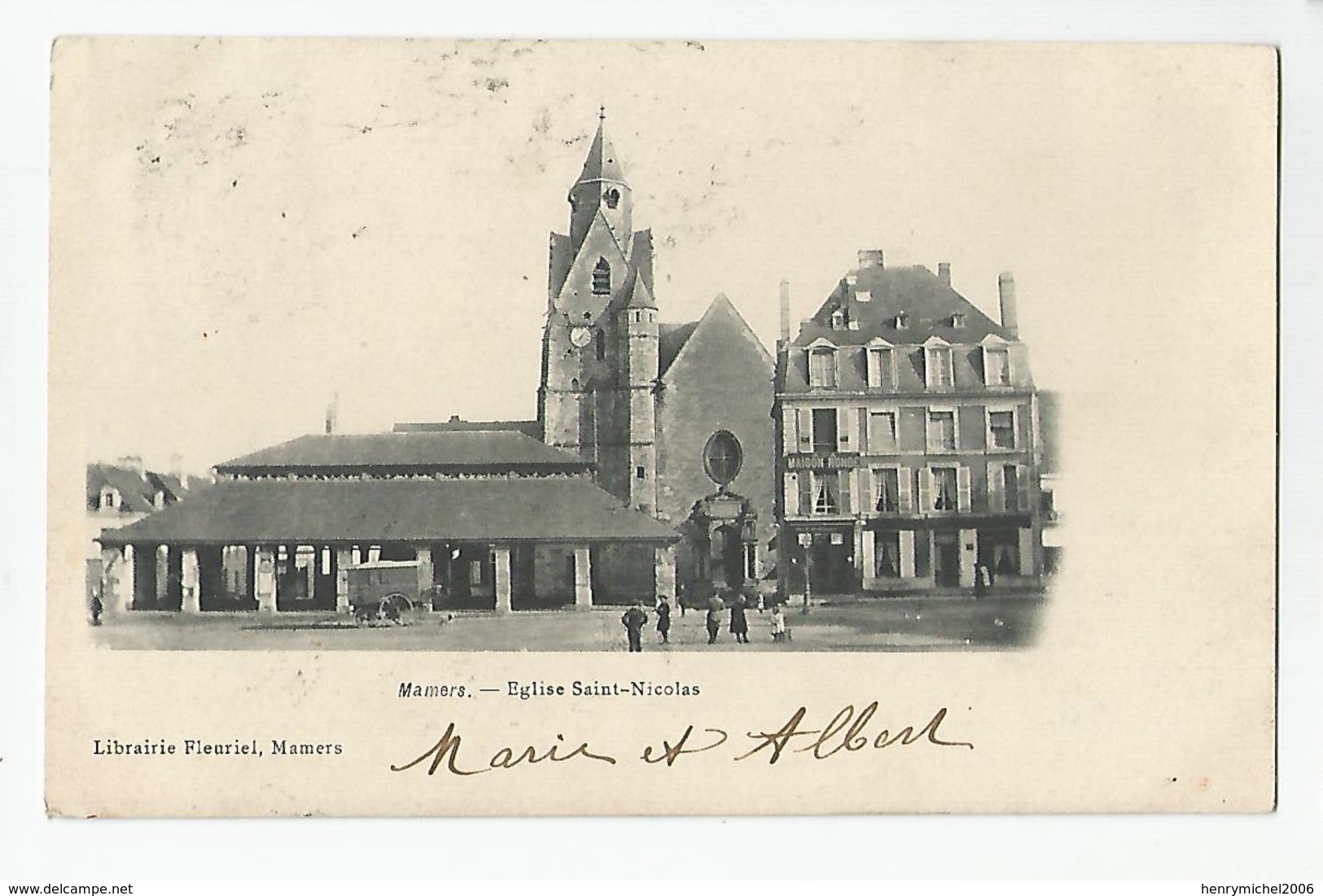 72 Sarthe - église St Nicolas Roulotte Ed Librairie Fleuriel - Mamers