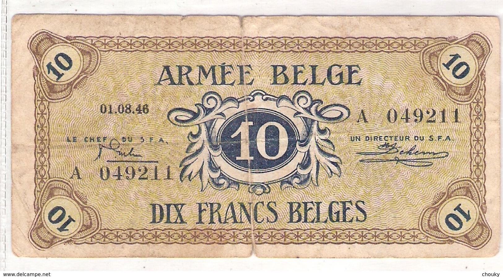 Billet De 10 Francs Armée Belge (1946) - Autres & Non Classés