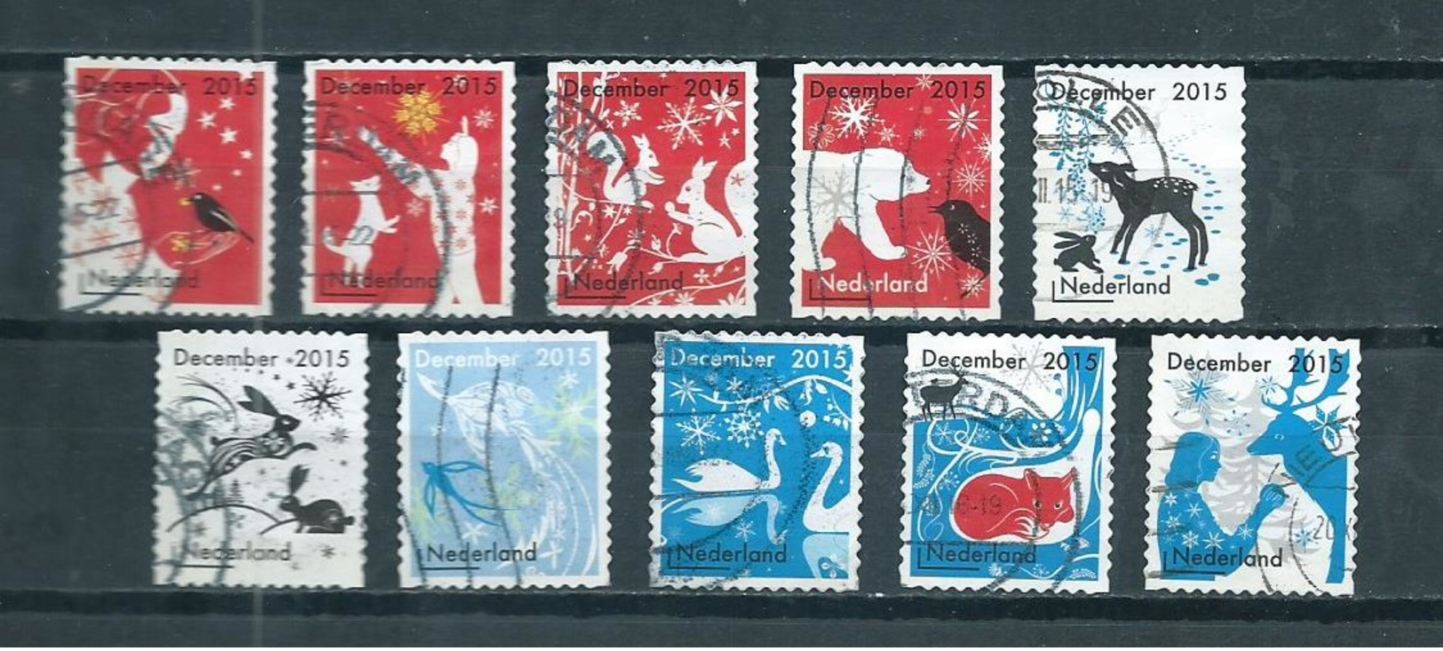 2015 Netherlands Complete Set Christmas,kerst,noël,weihnachten Used/gebruikt/oblitere - Oblitérés