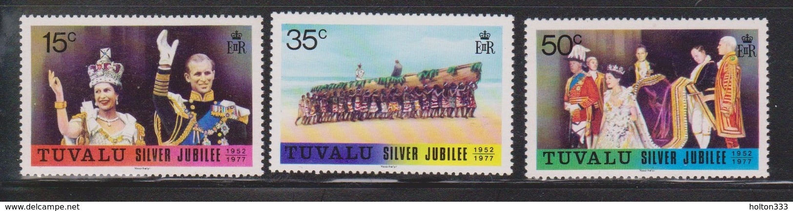 TUVALU Scott # 43-5 MNH - QEII Silver Jubilee - Tuvalu