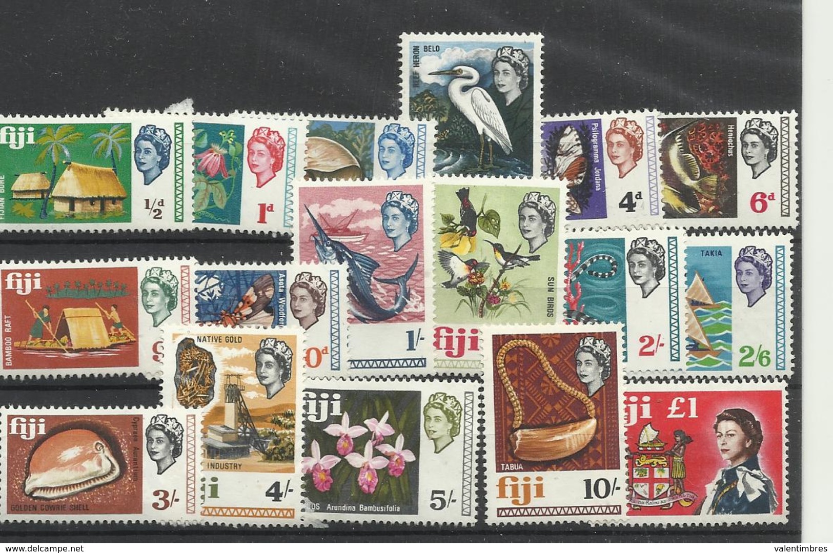 Fidji  YT ** 219/35  Oiseau Flore Coquillages Bateau Poisson Espadon ..... - Fidji (1970-...)