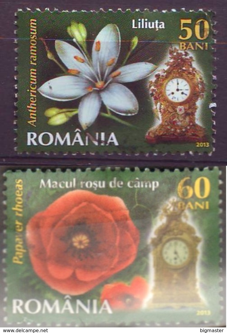 Romania 2013 Flowers Fu 2 Val - Used Stamps
