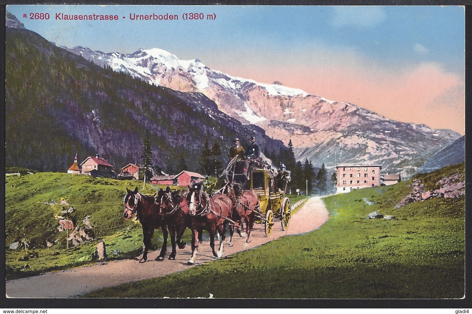 Klausenstrasse - Urnerboden - Diligence – Postkutsche - 1914 - Sonstige & Ohne Zuordnung