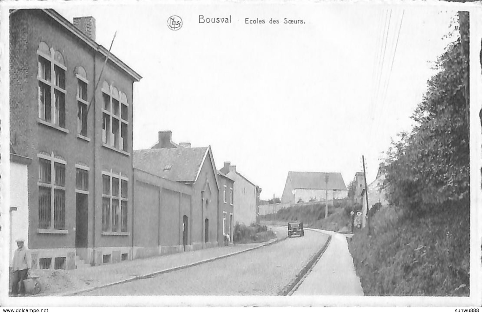 Bousval - Ecoles Des Soeurs (animée, Oldtimer, Pompe à Essence, Edit A. Roch-Seret) - Genappe