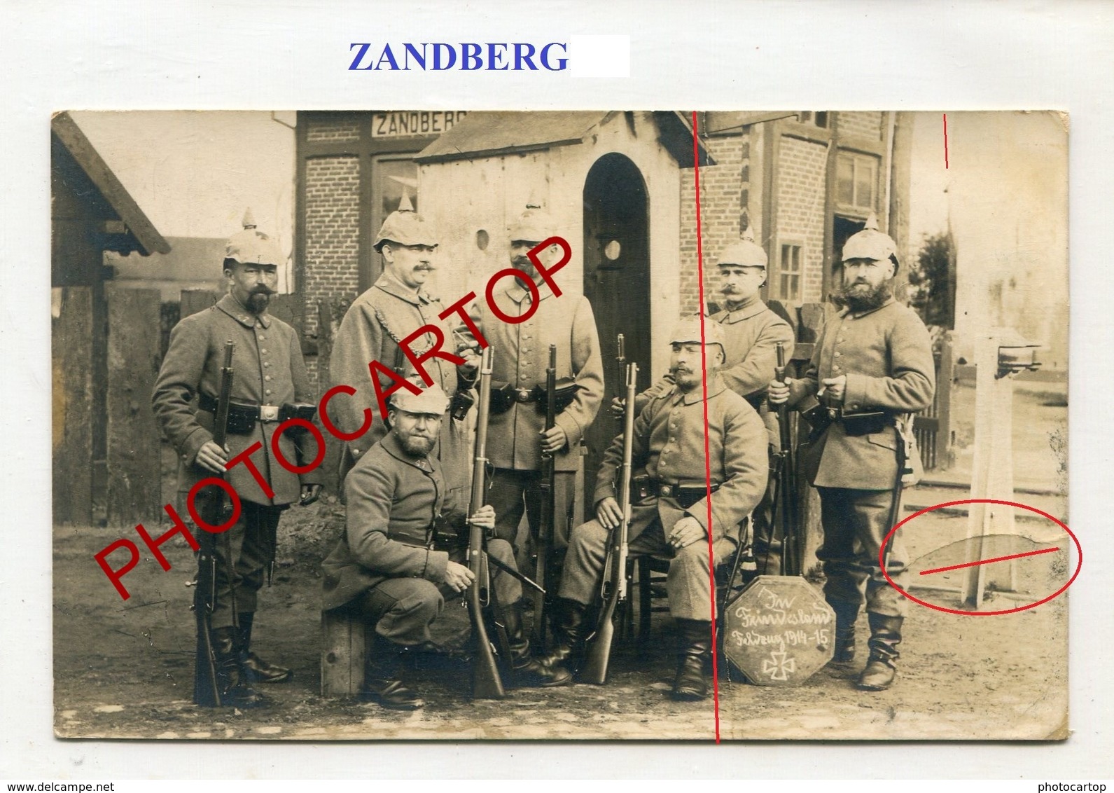 ZANDBERG-Gare-CARTE PHOTO Allemande-Guerre 14-18-1WK-BELGIEN-Flandern-Feldpost - Kortrijk