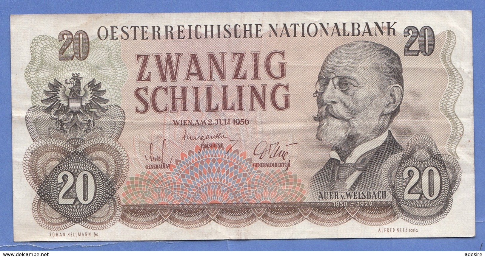 20 SCHILLING 1950, BANKNOTE Umlaufschein - Austria
