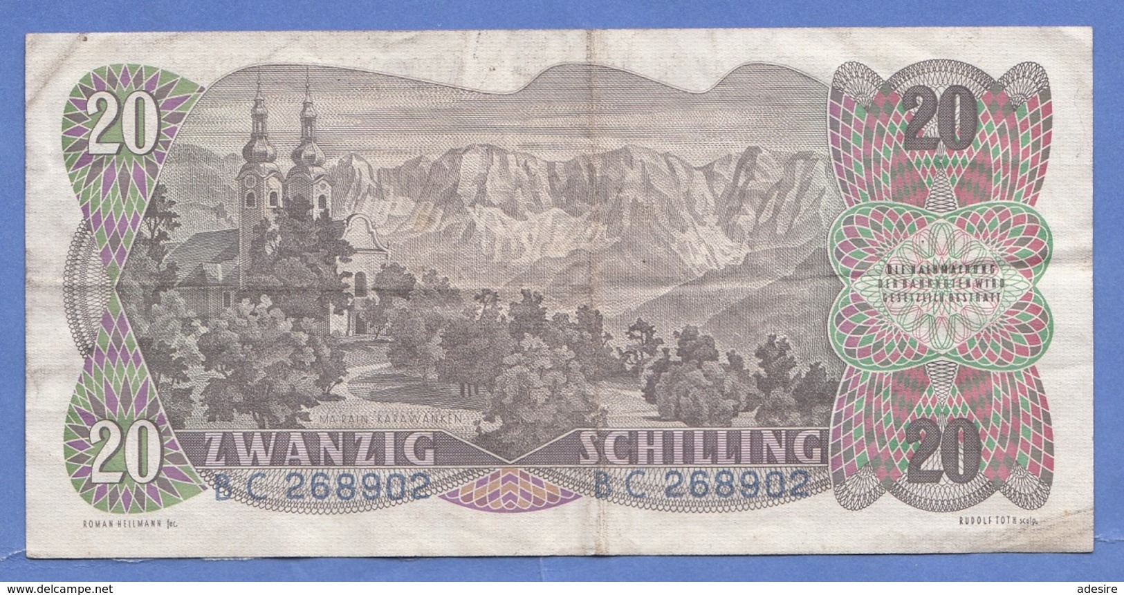 20 SCHILLING 1950, BANKNOTE Umlaufschein - Austria