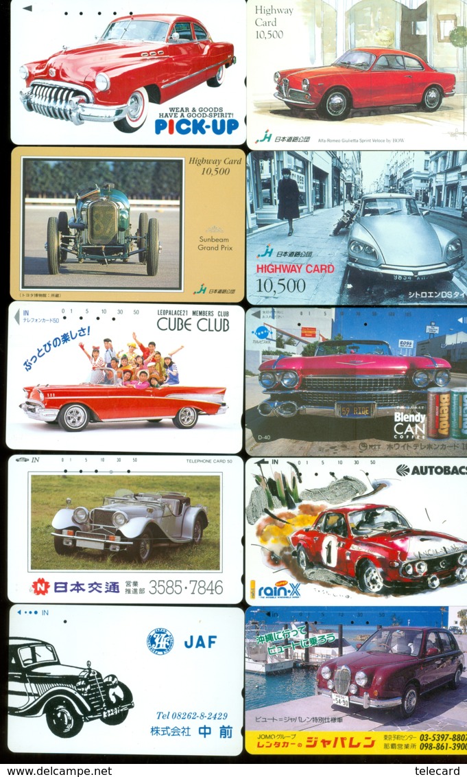 10 Télécartes Différentes VOITURE  (LOT 9)  10 DIFFERENT PHONECARDS CAR  * 10 VERSCHIEDENE TELEFONKARTEN AUTO - Cars