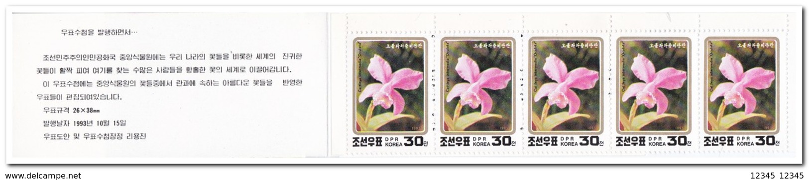 Noord Korea 1993, postfris MNH, flowers, orchids  ( 5 booklets, carnets )