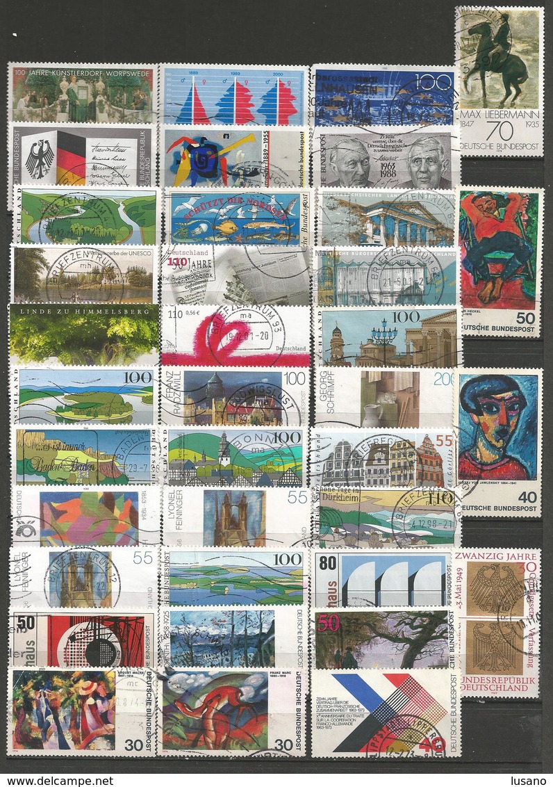 Allemagne fédérale - 600 timbres GF oblitérés tous différents