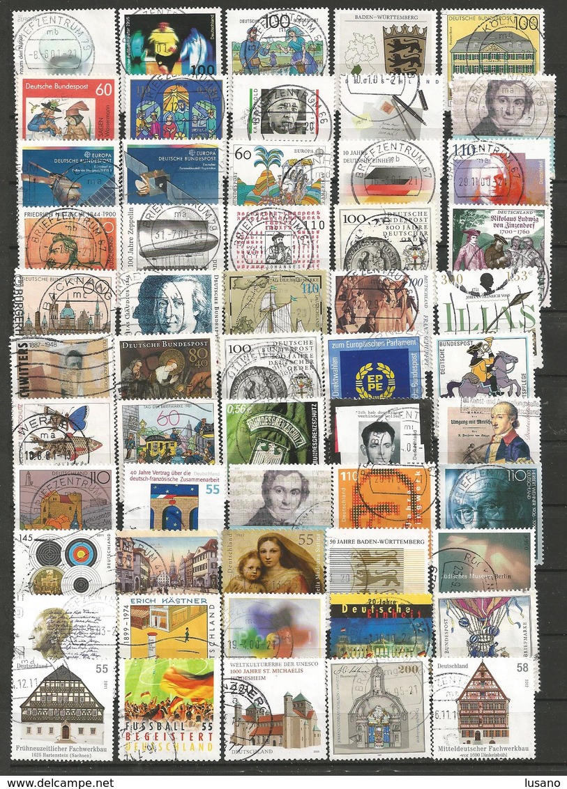 Allemagne fédérale - 600 timbres GF oblitérés tous différents