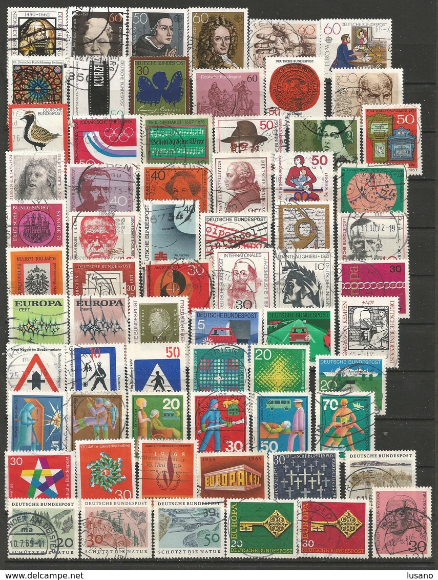 Allemagne fédérale - 600 timbres GF oblitérés tous différents