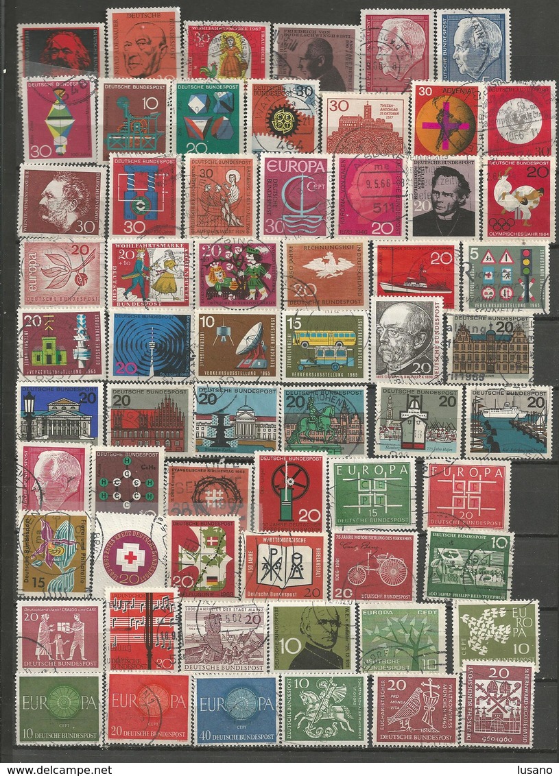 Allemagne fédérale - 600 timbres GF oblitérés tous différents