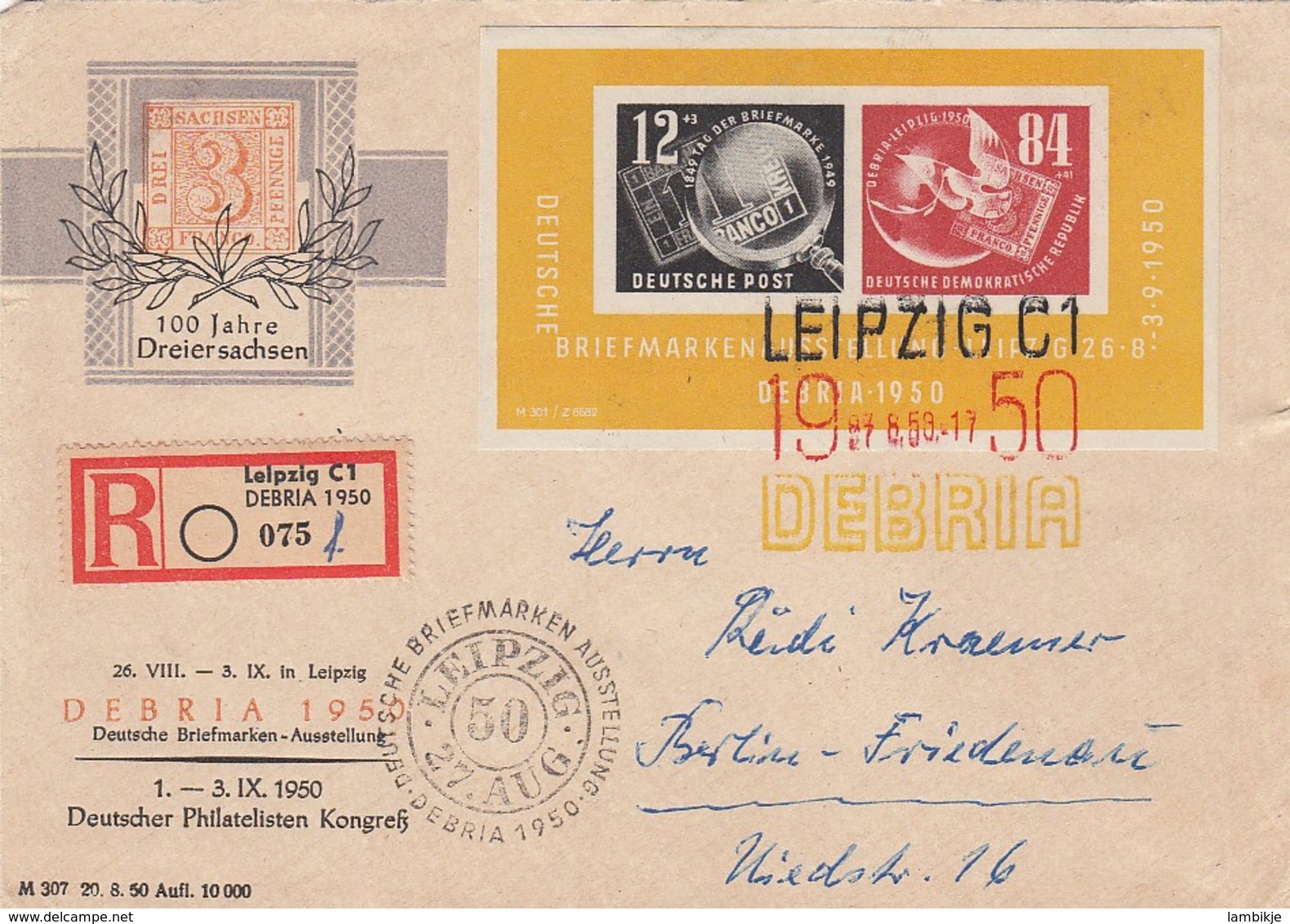 DDR Brief Block 1950 - Sonstige & Ohne Zuordnung