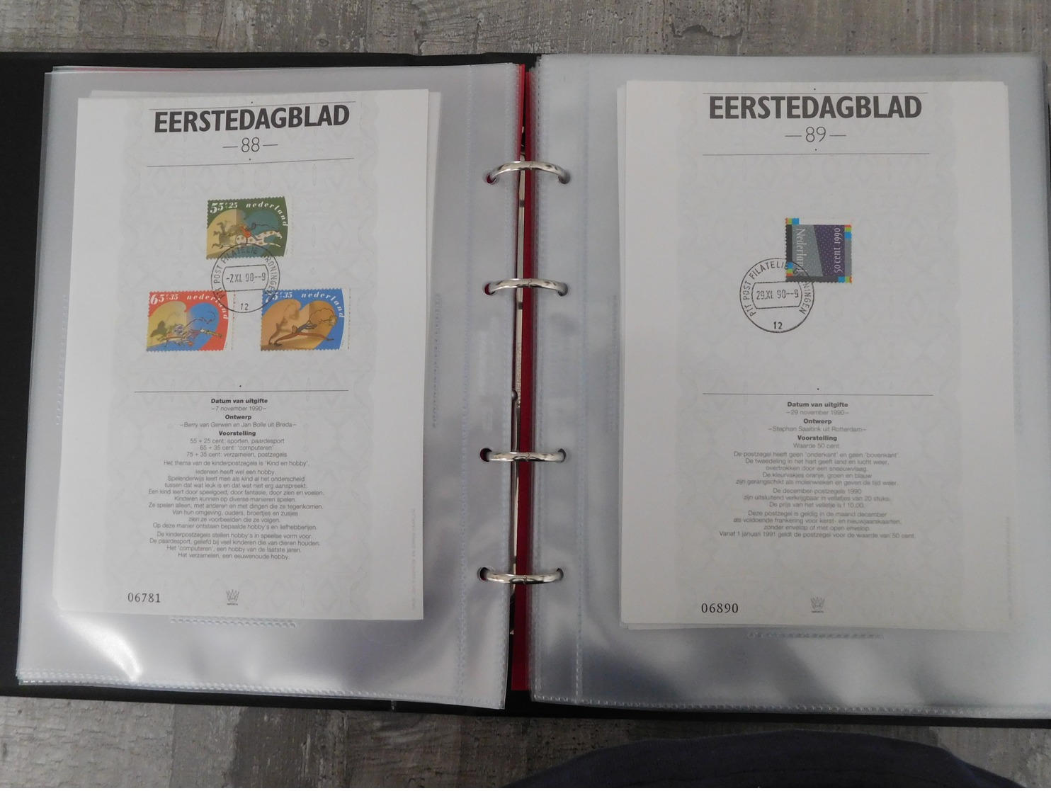 Nederland 1985/1994 - 6 albums - postzegels- EDB- PTT mapjes - FDC - profil bladen-automaatzegels-vellen en blokken