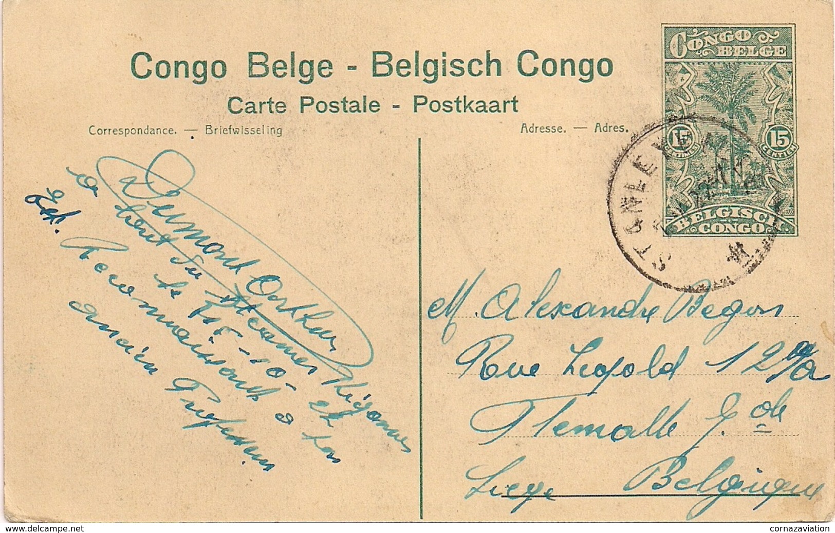 Aviation - Congo Belge - Ligne Aérienne "Roi Albert" - 1922 - 1919-1938: Entre Guerres