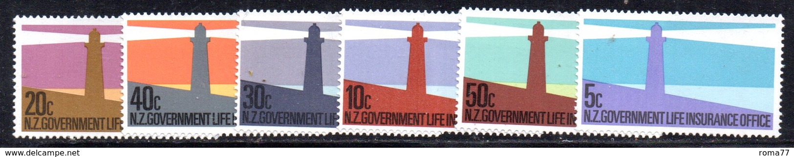 APR1386 - NUOVA ZELANDA 1981 ,  Serie Yvert N. 139/144  ***  MNH  Fari - Servizio
