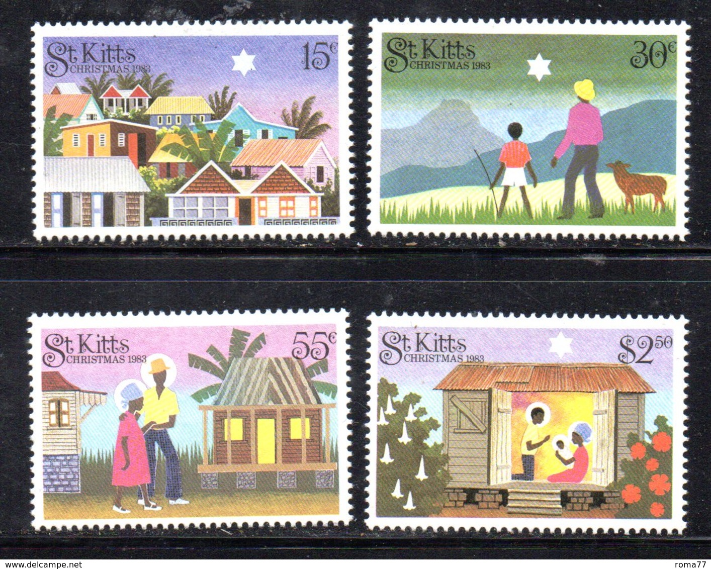 APR1392 - ST CHRISTOPHE NEVIS ANGUILLA 1983,  Yvert N. 550/553  ***  MNH  Natale Christmas - St.Cristopher-Nevis & Anguilla (...-1980)