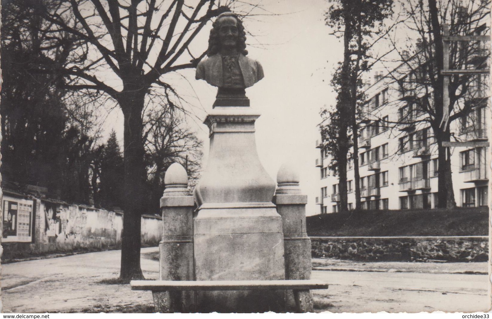 CPSM Chatenay-Malabry - La Statue De Voltaire - Chatenay Malabry